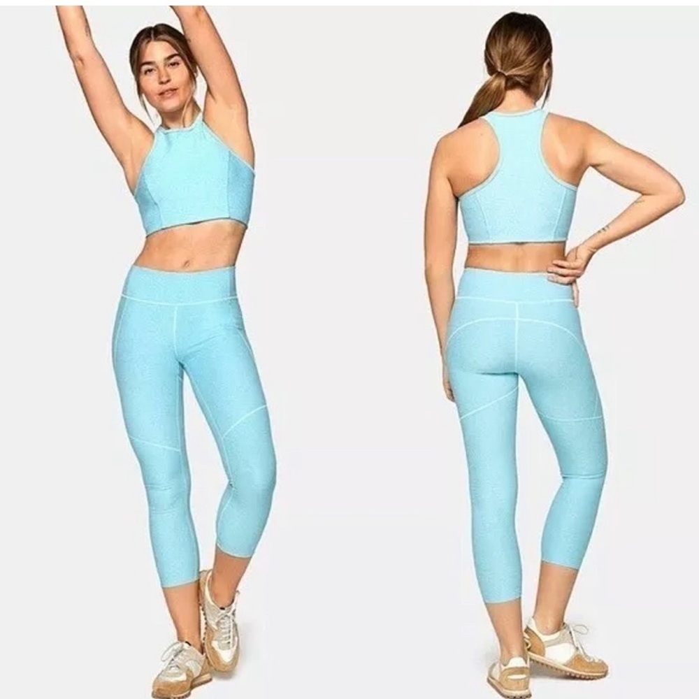 Outdoor Voices 3/4 Warmup Leggings - Pool Blue